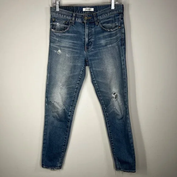 Moussy Vintage Velma Skinny Jeans Distressed in Blue Size 26
